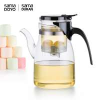 SAMADOYO 900ML New Design Personalized Clear Glass Teapots With Strainer And Handle For Sale