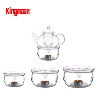 Glass Tea Warmer for Teapot Heat Resistant Glass Stove to Keep Tea Warm Round Shape Coffee Pot Teapot Base