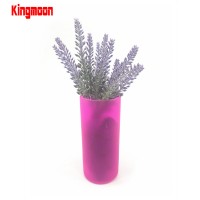 Customized Branding Home Decor Frosting Clear Modern Black or Pink Glass Flower Cylinder Vase