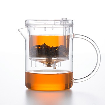 Samadoyo Transparent Clear Glass Tea Pots/Teacups with Filter and Press Button for Making Tea on Hot Sale